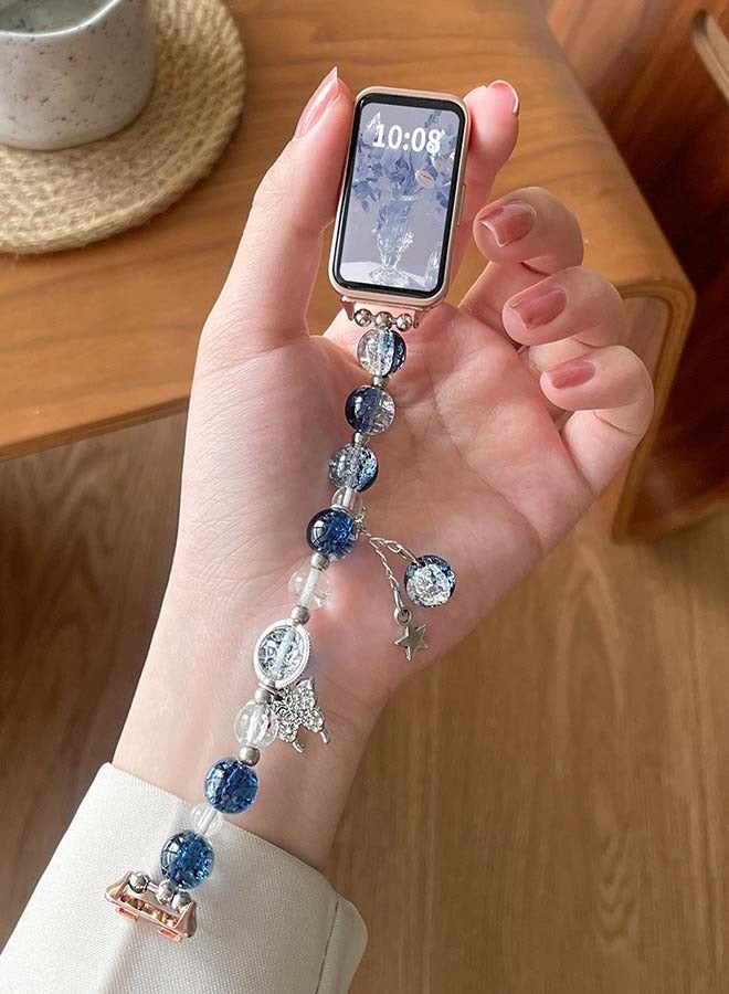 تستخدم لفرقة Huawei 8/Huawei Band 9/Huawei Band 10 STRAP STRAP BACELT الأزرق ستار الماس (المطبق على محيط الرسغ 120 مم-150 ملم) - Image 4