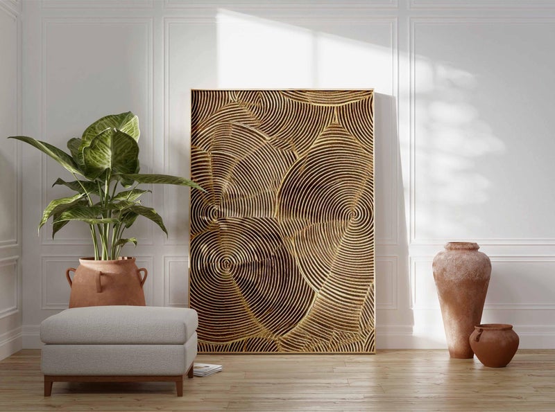 TNESSENTIAL Abstract Geometric Line Art Poster | Modern Brown Minimalist Wall Decor | Neutral Pattern Print for Living Room & Contemporary Home - Image 2
