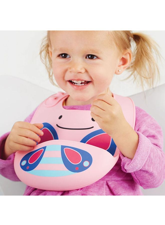 Skip Hop Unisex Baby Butterfly Zoo Silicon Bib, Pink, 1 Count - Image 3