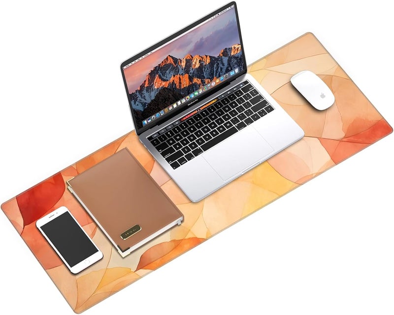 Galdas Gaming Mouse Pad XXL XL Large Long Extended Big Mousepad Non-Slip Rubber Keyboard Mouse Pad with Stitched Edges for Laptop Home Office (31.5x11.8x0.08 Inch) -Fall Leaf - Image 3