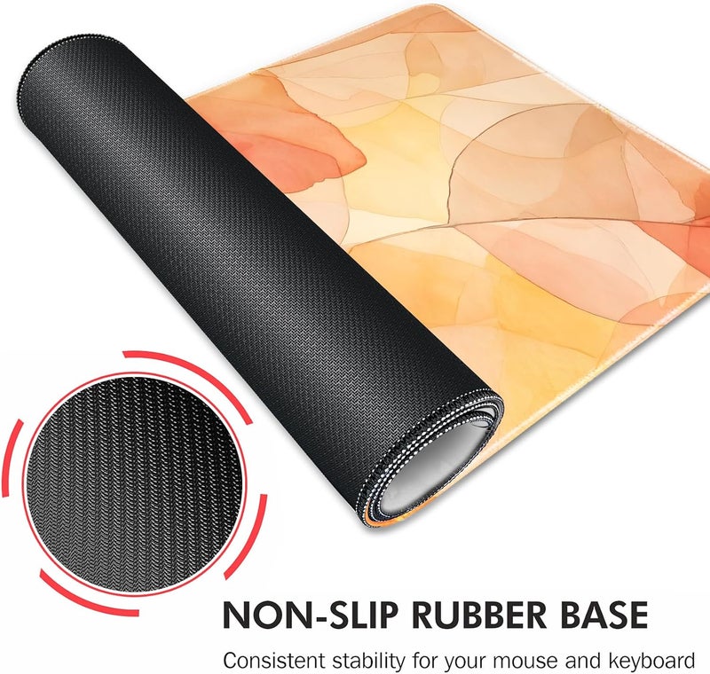 Galdas Gaming Mouse Pad XXL XL Large Long Extended Big Mousepad Non-Slip Rubber Keyboard Mouse Pad with Stitched Edges for Laptop Home Office (31.5x11.8x0.08 Inch) -Fall Leaf - Image 5