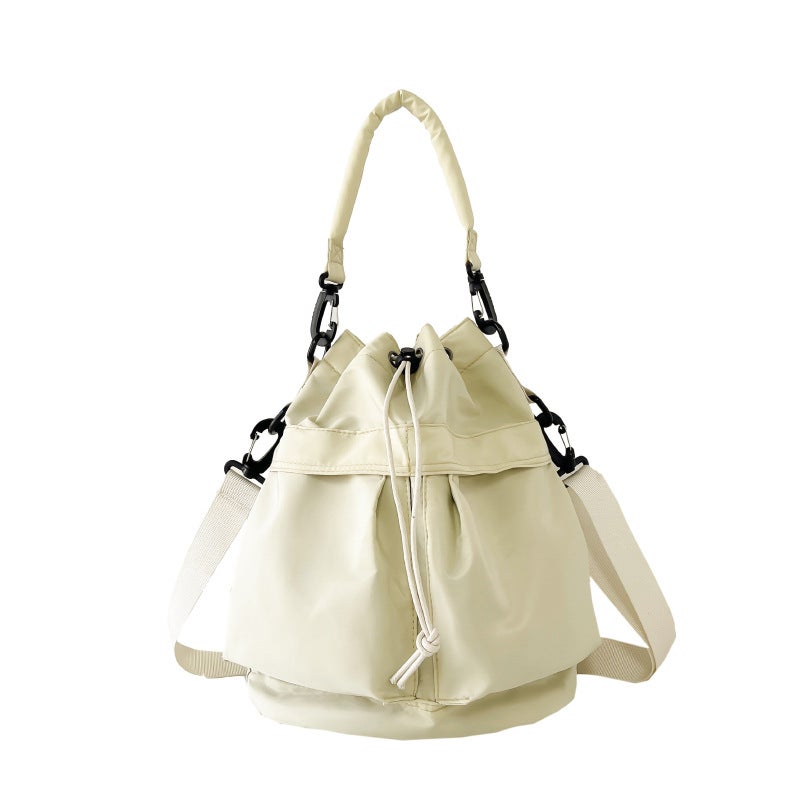 Drawstring Bucket Bag, High-End Shoulder Bag, Lightweight Nylon Handbag, Small Tote Bag, Trendy Versatile Crossbody Bag - Image 1