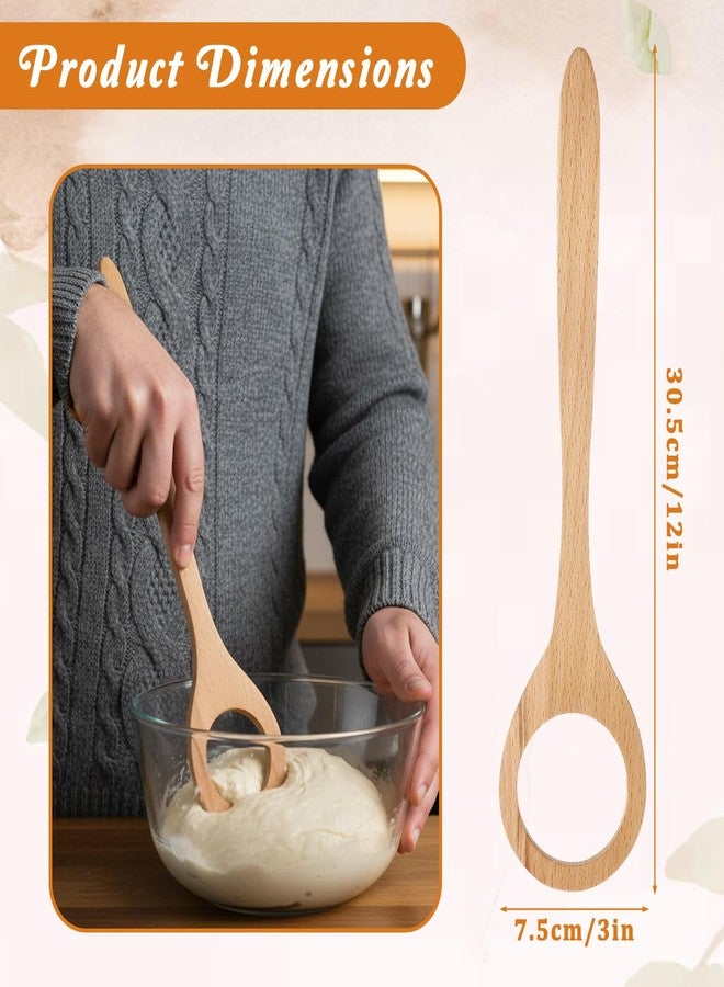 Qulkws 12" Wooden Danish Sourdough Whisks Dough Whisk Bread Whisk Egg and Flour Mixer Whisks Doughs Mixer Traditional Bread Baking Tools and Supplies for Breads Sourdough Pastries Egg Pizza - Image 2