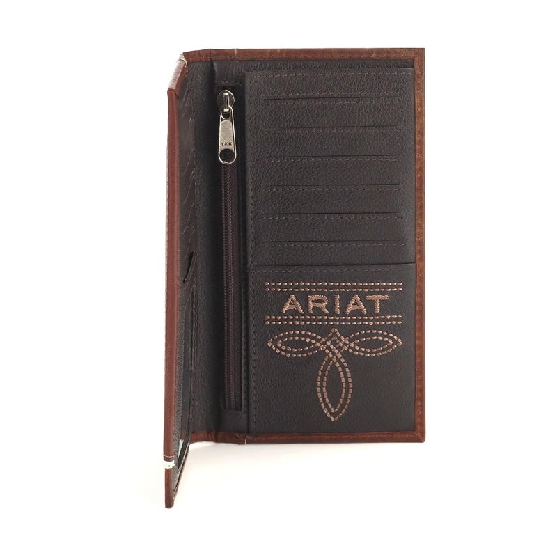 ARIAT Two Tone Shield Rodeo Wallet Tan - Image 5