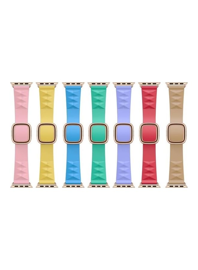 NIBEMINENT Modern Style Silicone Replacement Strap Watchband For Apple Watch Series 7/6/5/4/3/2/1/SE 41/40/38mm Lake Blue - Image 2
