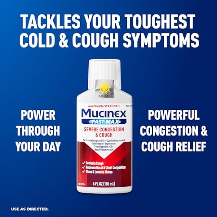 Mucinex Fast-Max Maximum Strength Severe Congestion & Cough Liquid, 6 FL OZ - Image 2