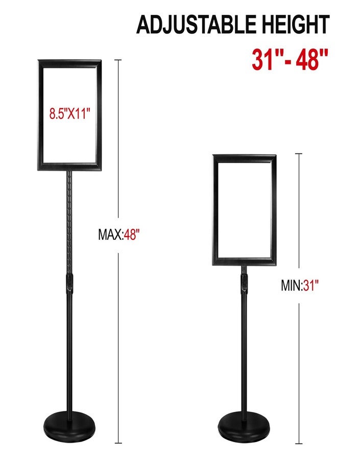 IN WHICH BAY-Adjustable Heavy Duty Poster Sign Holder Stand Floor Sign Stand Aluminum Snap Open Frame for 8.5 x 11 inches both Vertical and Horizontal view Displayed Used for Living and Business(Black) - Image 4