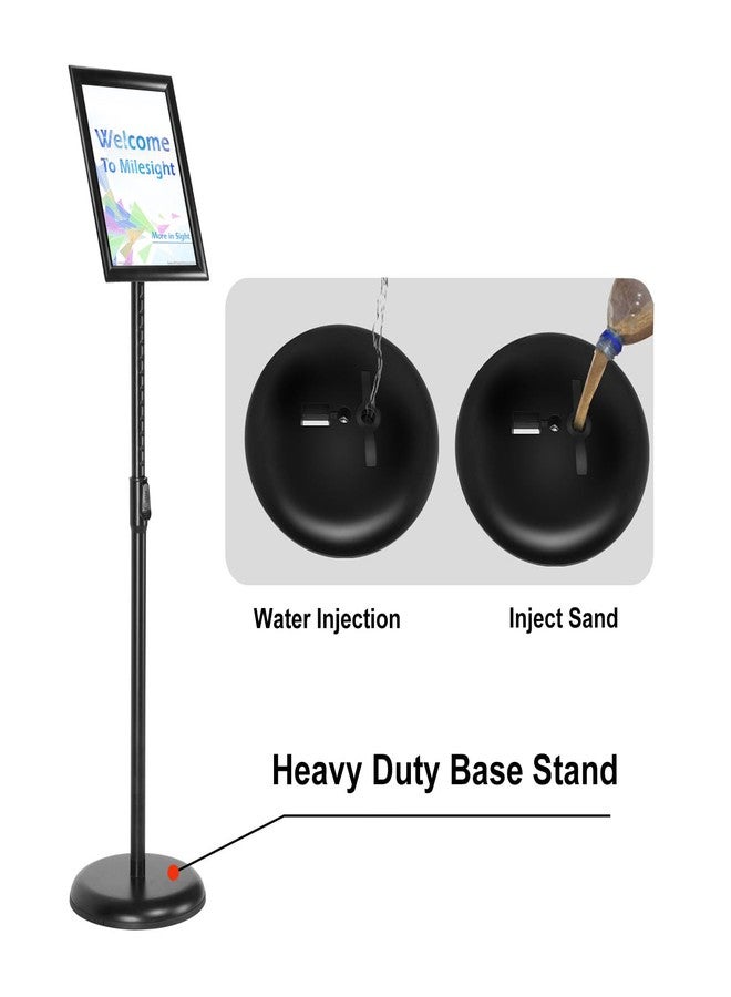 IN WHICH BAY-Adjustable Heavy Duty Poster Sign Holder Stand Floor Sign Stand Aluminum Snap Open Frame for 8.5 x 11 inches both Vertical and Horizontal view Displayed Used for Living and Business(Black) - Image 5