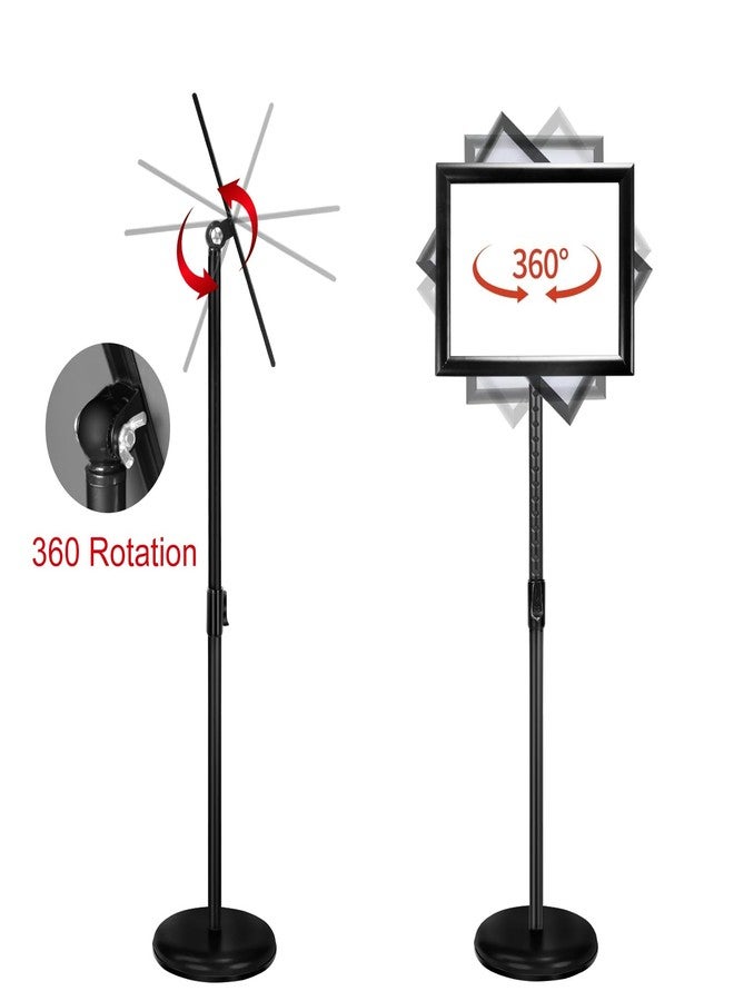 IN WHICH BAY-Adjustable Heavy Duty Poster Sign Holder Stand Floor Sign Stand Aluminum Snap Open Frame for 8.5 x 11 inches both Vertical and Horizontal view Displayed Used for Living and Business(Black) - Image 3