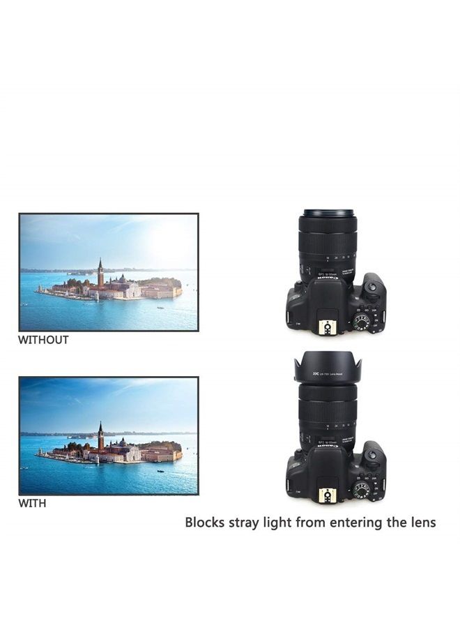 JJC EW-73D Bayonet Lens Hood Shade for Canon EF-S 18-135mm f/3.5-5.6 is USM Lens on Canon EOS 90D 80D 77D 60D for Canon RF 24-105mm F4-7.1 IS STM Lens on Canon EOS R6 RP R Camera - Image 2
