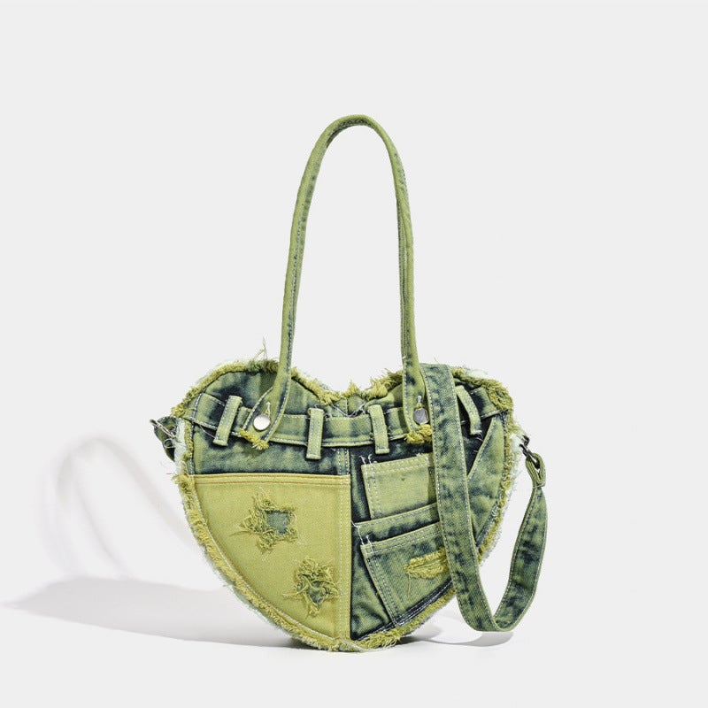 2025 Denim Crossbody Bag with Heart Design - Image 2