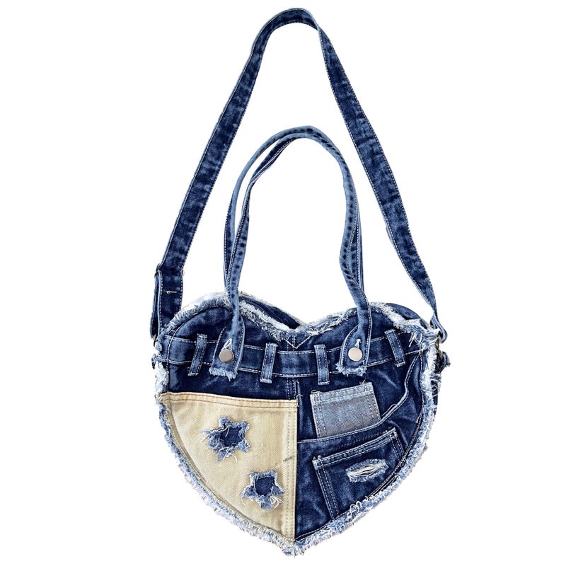 2025 Denim Crossbody Bag with Heart Design - Image 5