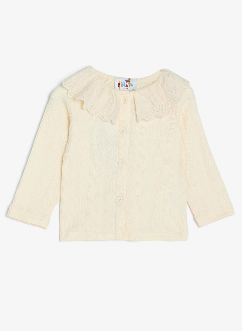 Pinata Lace Collar Button Through Blouse - Image 2
