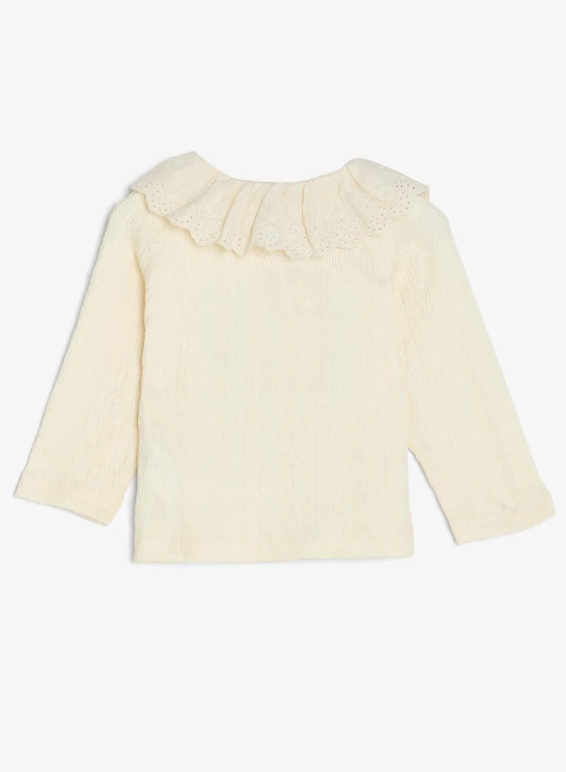 Pinata  Lace Collar Button Through Blouse for Women | Best Price UAE