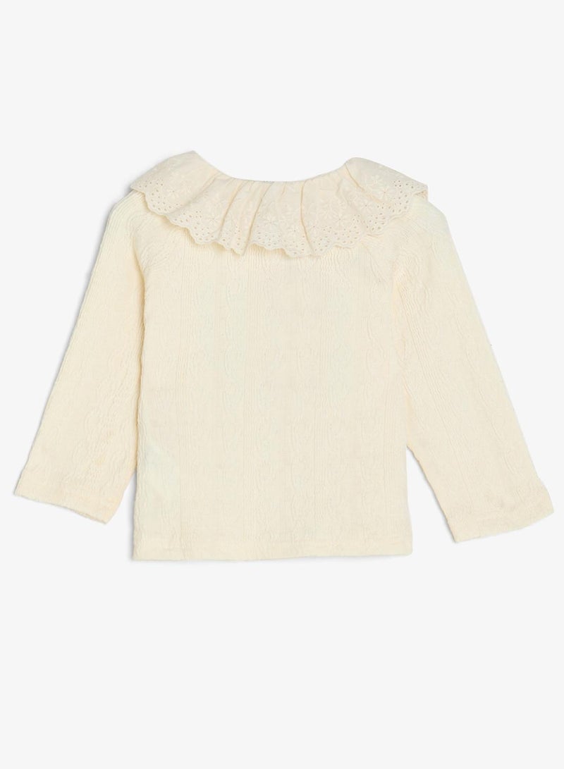 Pinata Lace Collar Button Through Blouse - Image 3