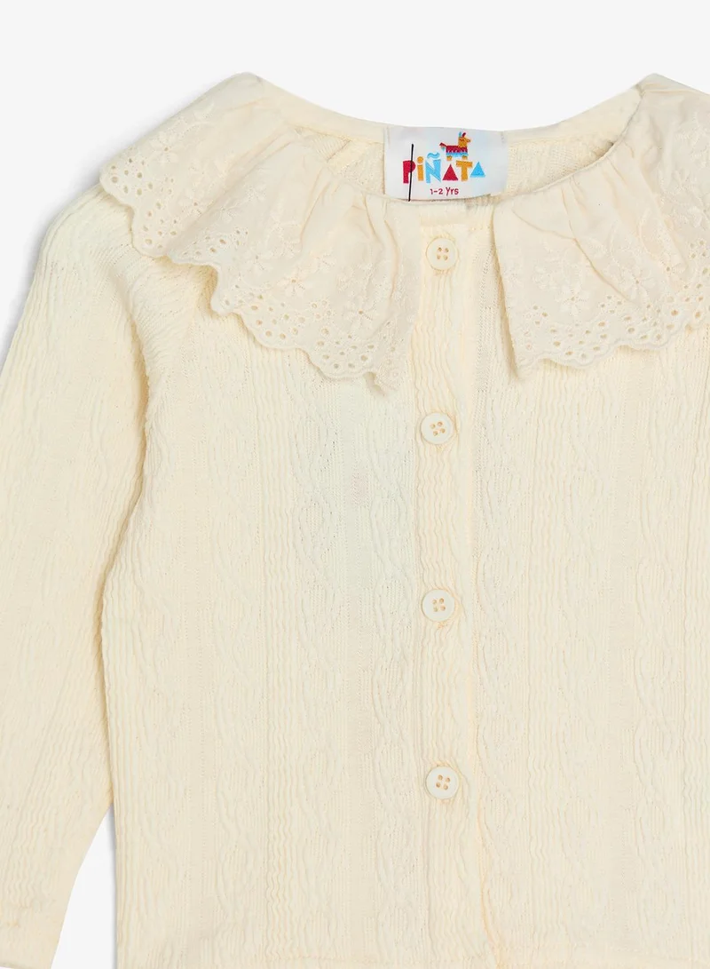 Pinata  Lace Collar Button Through Blouse for Women | Best Price UAE