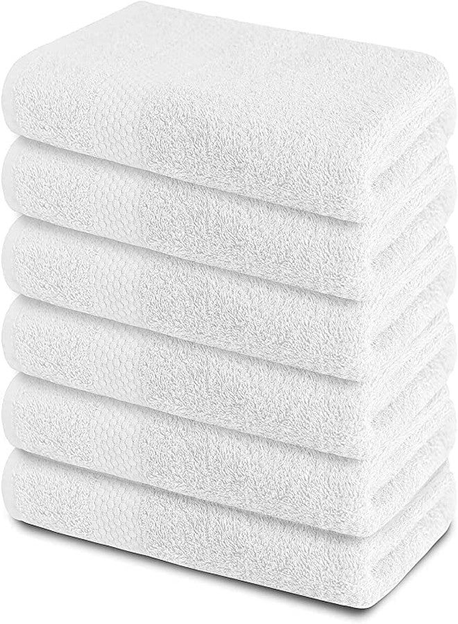 cottontail 425 GSM Quick Dry Solid Cotton 14 in X 21 in Face, Hand Towel Set (White) Pack of 4 - Image 2