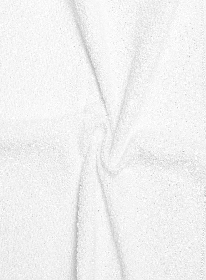 cottontail 425 GSM Quick Dry Solid Cotton 14 in X 21 in Face, Hand Towel Set (White) Pack of 4 - Image 3