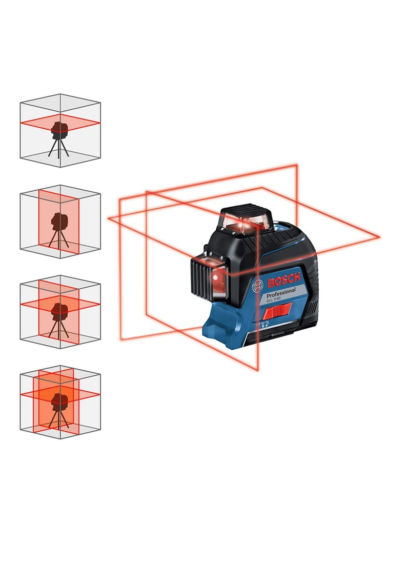 BOSCH - Bosch Professional Laser Level GLL 3-80 (red laser, working range: up to 30m, 4x battery, AA, in carrying case) - Image 1