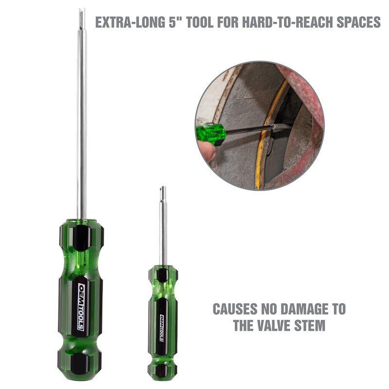 Oemtools 22589 Tire Valve Core Tool Set - 2 Piece  Valve Core Tool  Tire Valve Stem Tool  Shrader Valve Remover  Tire Repair Tools  2 Piece Set - Image 3