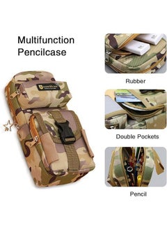 Brand Conquer Brand Conquer Canvas Premium Pencil Case Hang able 6 Layer with 3 Compartment Cute Aesthetic Pencil Case for Girls Large Capacity Pencil Pouch for Kids Cute Stationary Gift for Kids (Army)  - Image 2