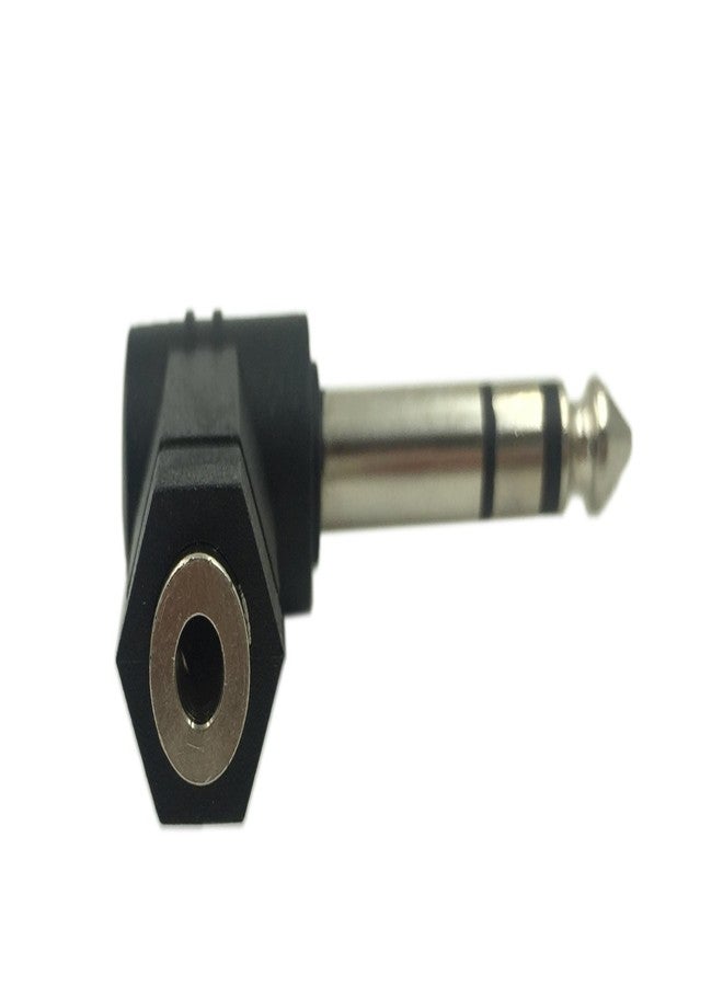 CERRXIAN Right Angle 1/4 Male to 1/8 Female Adapter, 90 Degree 6.35mm 3 Pole Male to 3.5mm Female Stereo TRS Headphone Audio Converter Connector(2-Pack) - Image 3