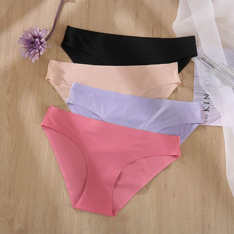 FINETOO 6 Pack Womenâ€™s Seamless Hipster Underwear No Show Panties Invisibles Briefs Soft Stretch Bikini Underwears XS-XXL(L) - Image 4