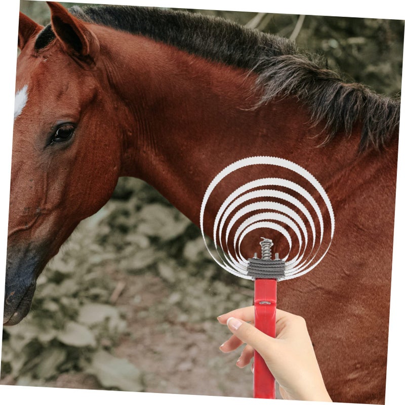 Livestock Scratching Brush with Ergonomic Handle for Cattle Hair Shedding and Grooming - Image 4
