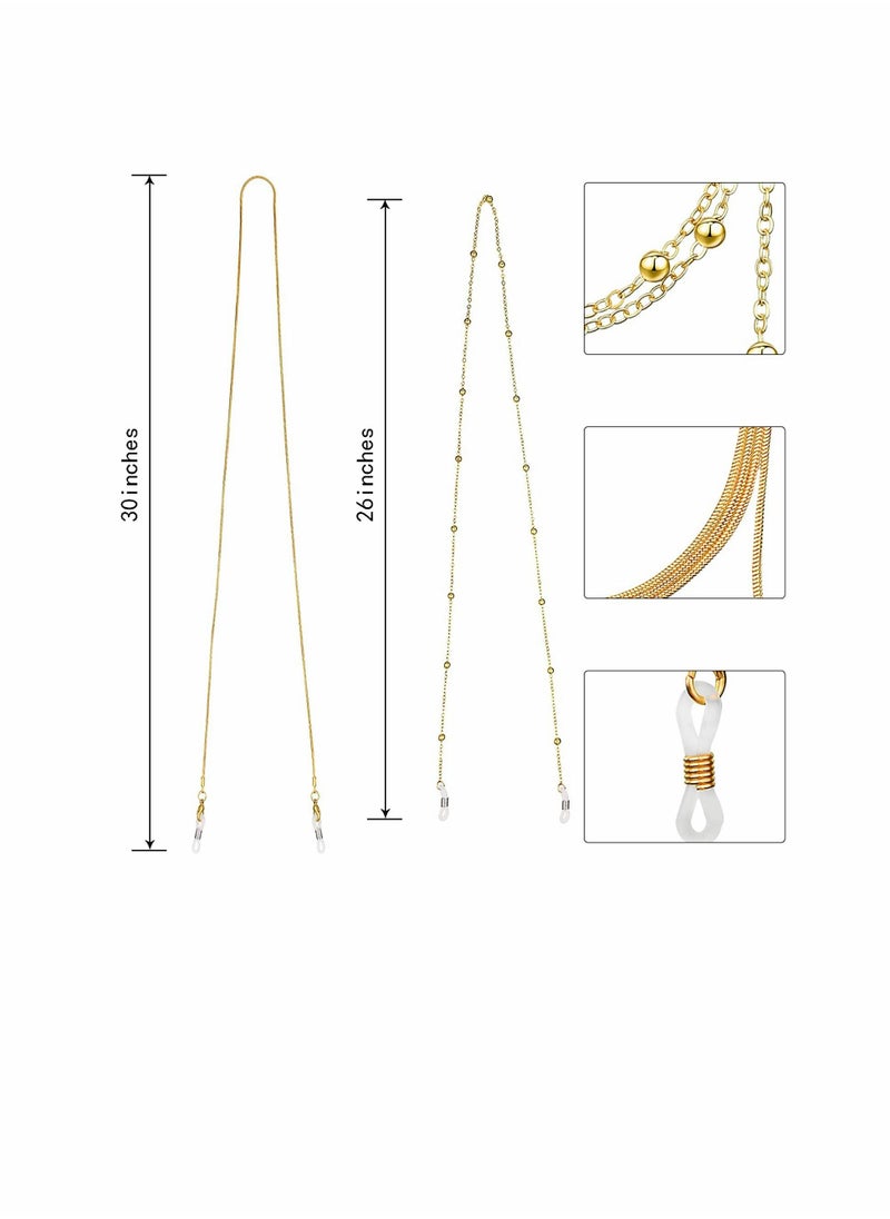 KASTWAVE 6 PCS Of Women's Glasses Chain, Lanyard Necklace, Elegant Guard Ring, Beaded Shoulder Strap Bracket To Prevent Loss  - Image 2