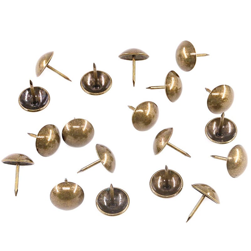 Keadic 250Pcs [ 5/8" in Diameter ] Antique Upholstery Tacks Furniture Nails Pins Assortment Kit for Upholstered Furniture Cork Board or DIY Projects - Bronze - Image 5