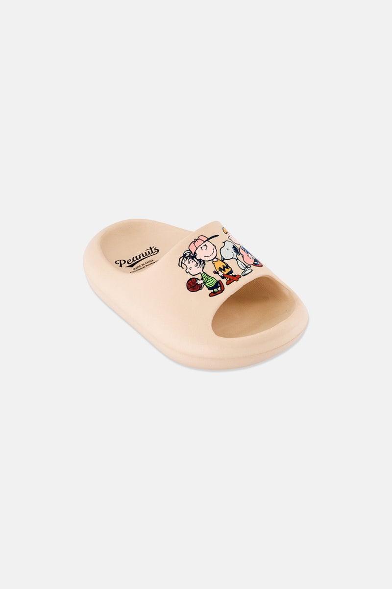 Peanuts Toddlers Boy Peanuts Slip On Slider, Beige - Image 1