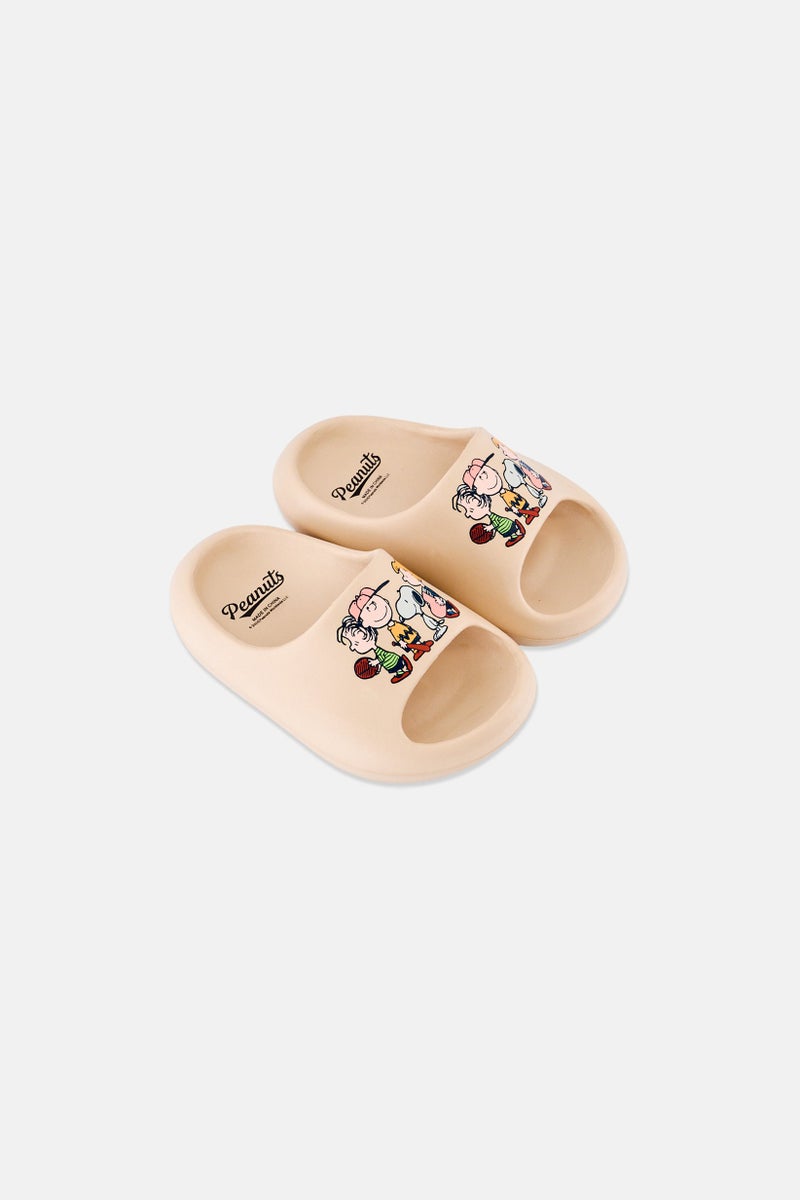 Peanuts Toddlers Boy Peanuts Slip On Slider, Beige - Image 4