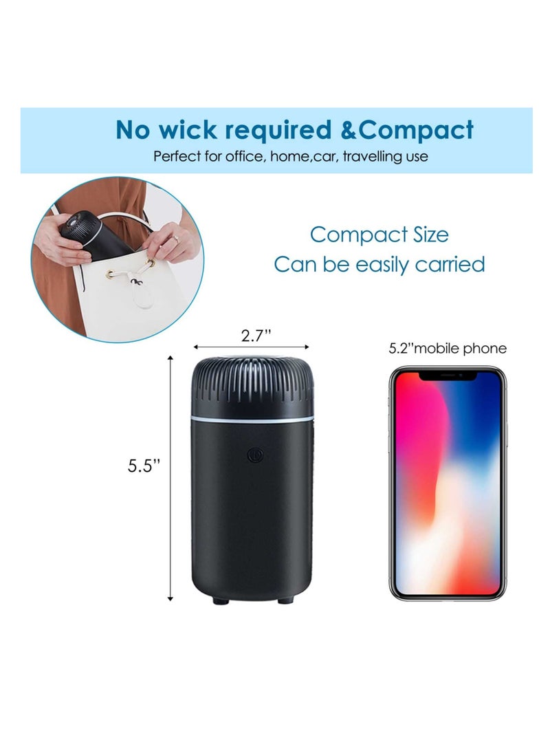 Car Diffuser, Humidifier Aromatherapy Essential Oil Diffuser USB Cool Mist Mini Portable for Home Office Bedroom (Black) - Image 3