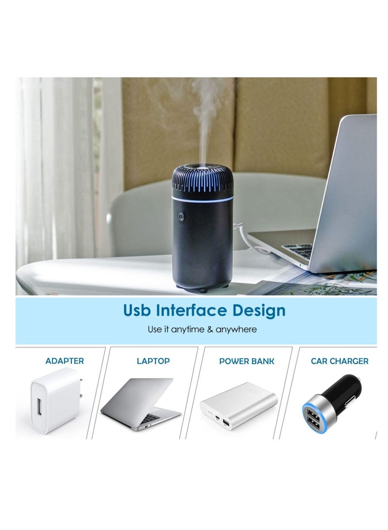 Car Diffuser, Humidifier Aromatherapy Essential Oil Diffuser USB Cool Mist Mini Portable for Home Office Bedroom (Black) - Image 4
