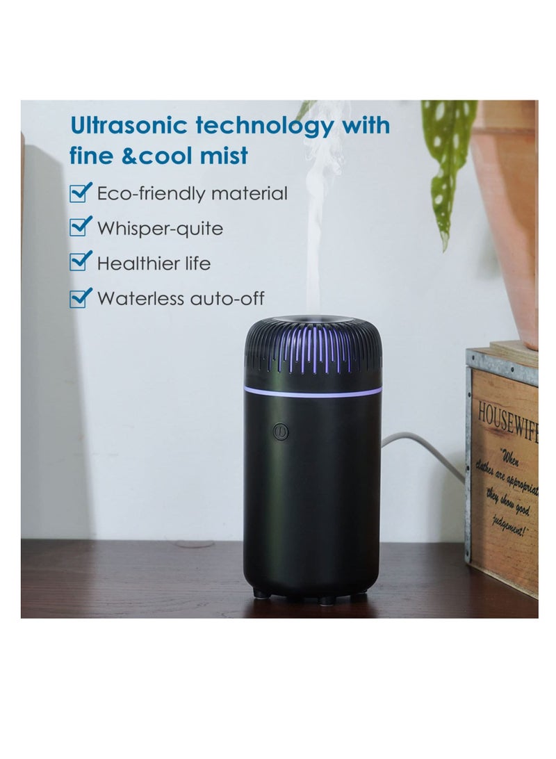 Car Diffuser, Humidifier Aromatherapy Essential Oil Diffuser USB Cool Mist Mini Portable for Home Office Bedroom (Black) - Image 5