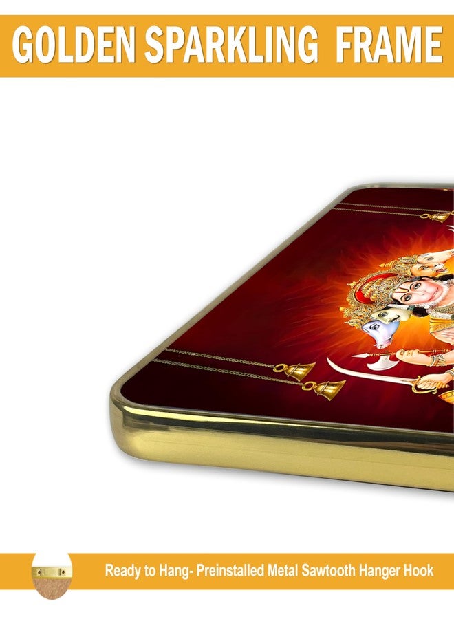 Goelite Panchmukhi Hanuman With Golden Frame for Door Entrance Vastu Wall Painting Framed Home Decor, 30 x 23 cm, Modern Style, Wall Mount - Image 4