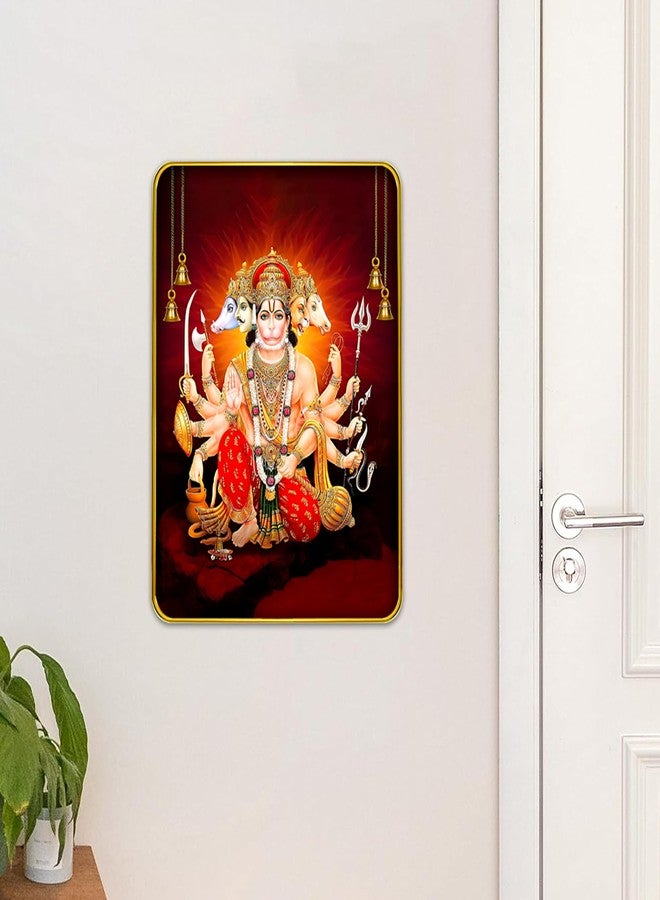 Goelite Panchmukhi Hanuman With Golden Frame for Door Entrance Vastu Wall Painting Framed Home Decor, 30 x 23 cm, Modern Style, Wall Mount - Image 3