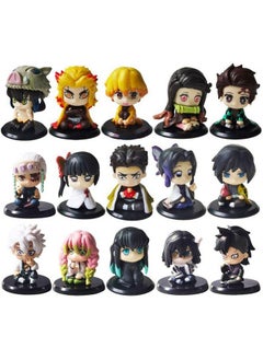 Trunkin Trunkin Demon Slayer Figures Chibi Small Mascot Action Figures Set of 15 Model A, 2-3 Inches Kimetsu no Yaiba Anime Figurines Small Sitting Set with Hashiras  - Image 2