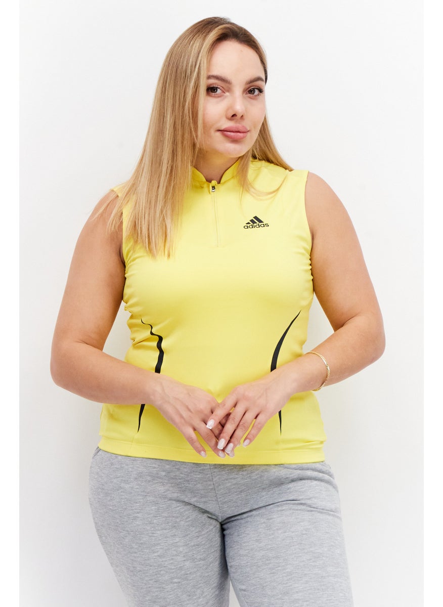 Adidas - Women Sportswear Fit Brand Logo Training Top, Yellow - Image 1