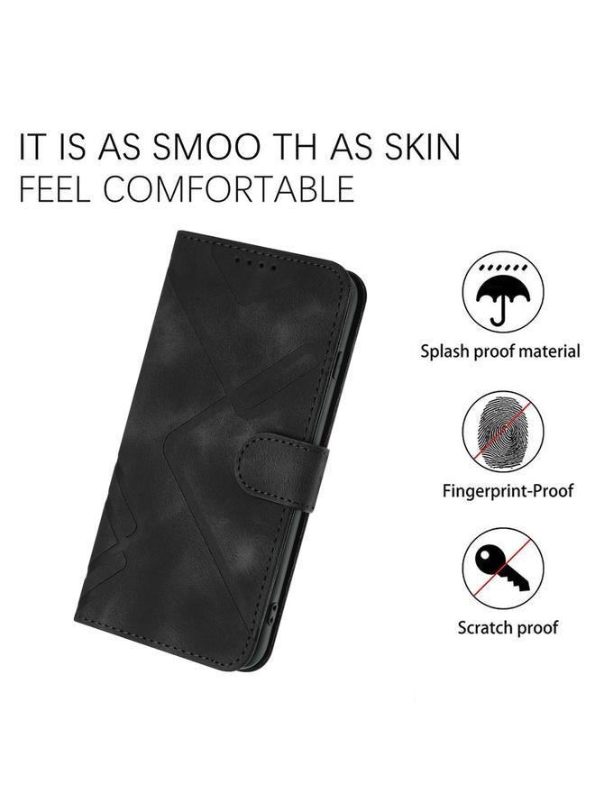 S-TOP Case For OPPO Reno8 5G Line Pattern Skin Feel Leather Phone Case - Image 5