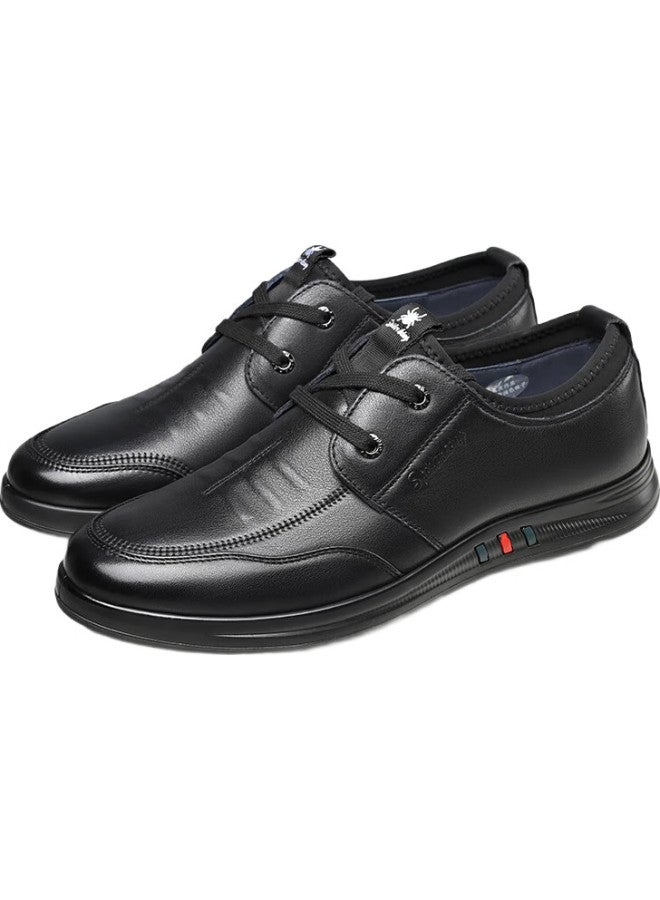 Spider King Men'S Casual Leather Shoes Men'S Belt Soft Bottom Fashion Business Men'S Single Shoes Black 38 - Image 3