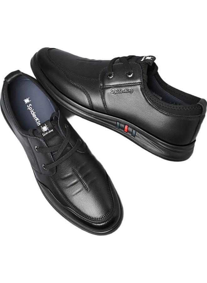 Spider King Men'S Casual Leather Shoes Men'S Belt Soft Bottom Fashion Business Men'S Single Shoes Black 38 - Image 1