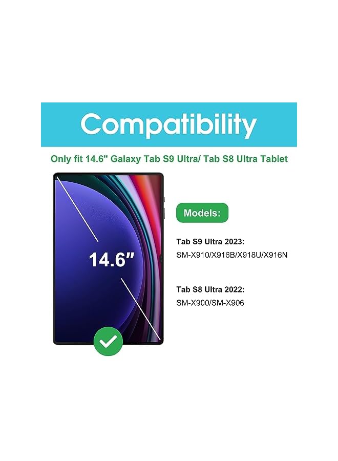 Procases 2 Pack Screen Protector For Galaxy Tab S9 Ultra 14.6 Inch 2023 Tab S8 Ultra 2022 Tempered Glass Screen Film Guard For 14.6“ Galaxy Tab S9 Ultra Tablet Sm X910 X916B X900 X906 - Image 2