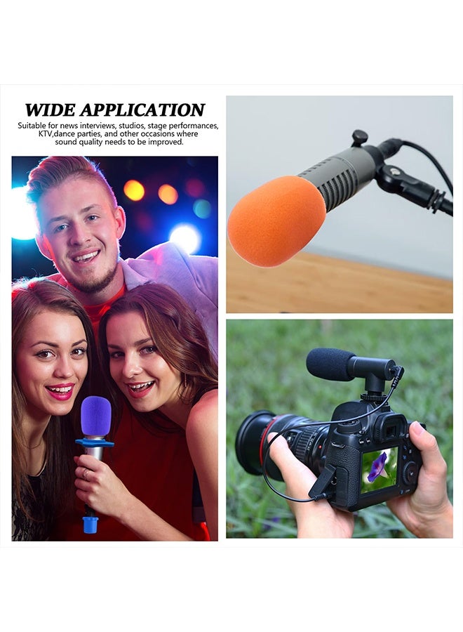 4 Pcs Microphone Foam Windscreen Protection Set, Complete Mic Cover Kit with Foam Windscreens, Silicone Fixing Rings & Bottom Rod Sleeves for Noise Reduction & Microphone Protection - Image 5