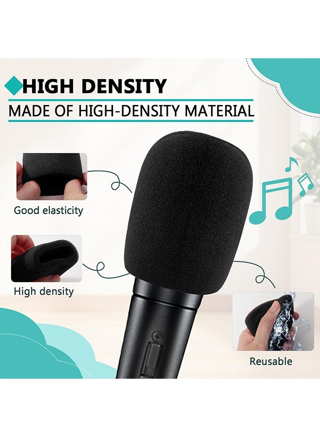 4 Pcs Microphone Foam Windscreen Protection Set, Complete Mic Cover Kit with Foam Windscreens, Silicone Fixing Rings & Bottom Rod Sleeves for Noise Reduction & Microphone Protection - Image 3