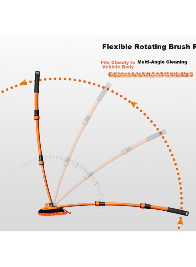 EAST Yisida 108cm Car Wash Mop With 1 Chenille Soft Brush, Non-scratch Car Cleaning Tool, Telescopic Curved Handle Car Wash Brush - Image 4