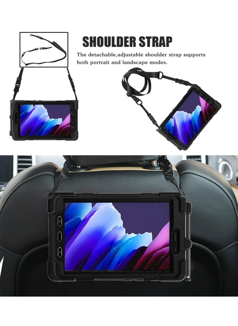 Generic - Galaxy Tab Active 3 Case T570 T575 T577 Case With Kickstand Hand Strap And Shoulder Strap Shockproof Case For Samsung Galaxy Tab Active 3 8 Inch Black - Image 1