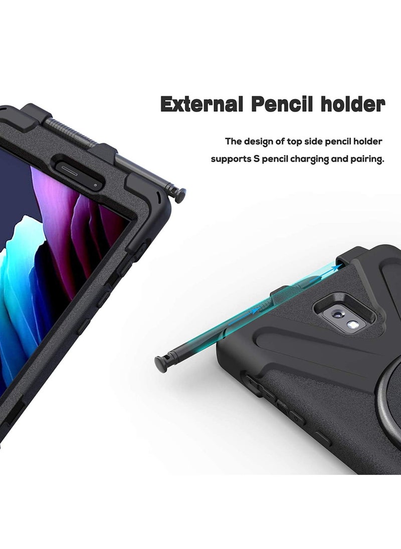 Generic - Galaxy Tab Active 3 Case T570 T575 T577 Case With Kickstand Hand Strap And Shoulder Strap Shockproof Case For Samsung Galaxy Tab Active 3 8 Inch Black - Image 1