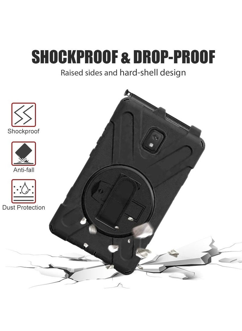 Generic - Galaxy Tab Active 3 Case T570 T575 T577 Case With Kickstand Hand Strap And Shoulder Strap Shockproof Case For Samsung Galaxy Tab Active 3 8 Inch Black - Image 1