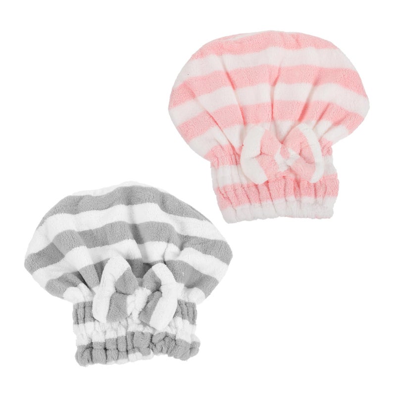 2Pcs Super Absorbent Hair Drying Turban Cap For Women Reusable Microfiber - Image 2